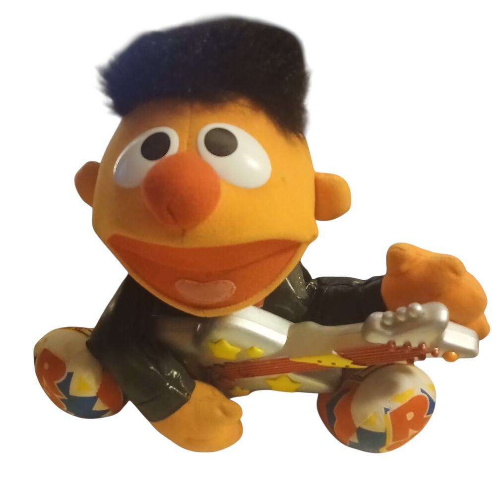 1998 TYCO SESAME STREET ROCK & ROLL ERNIE SINGS GUITAR PLUSH